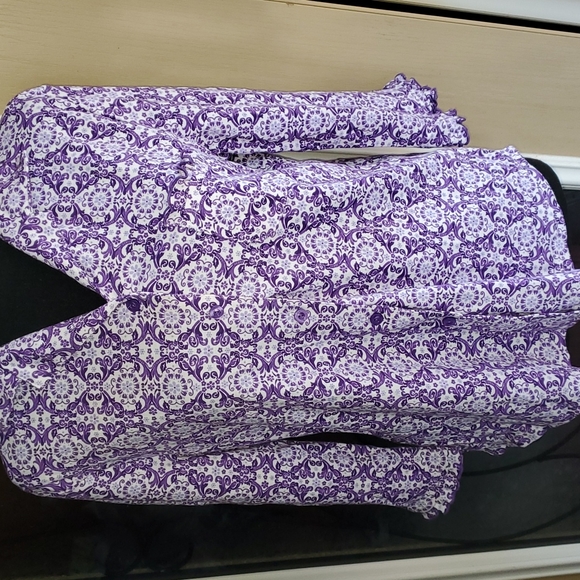 Purple and white Pajama Top - Picture 2 of 8